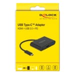 DELOCK docking station 64091, 3 θυρών, USB-C σύνδεση, 60W PD, 4K, μαύρο - Image 2